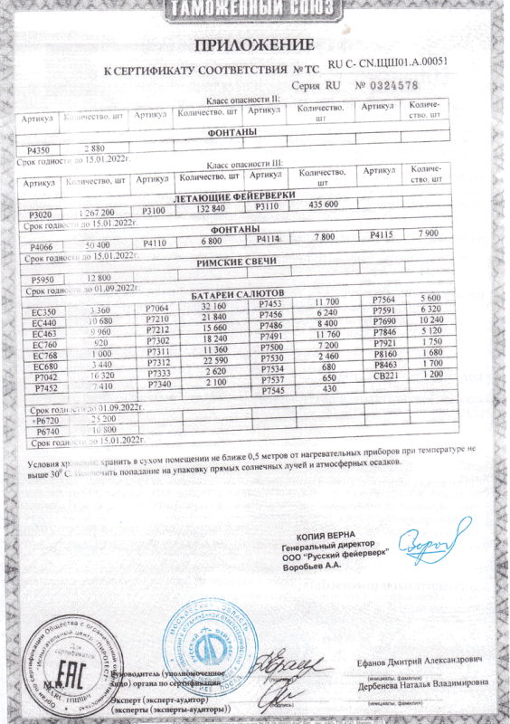 Сертификат соответствия № 0324578  - Ельня | elnya.salutsklad.ru 